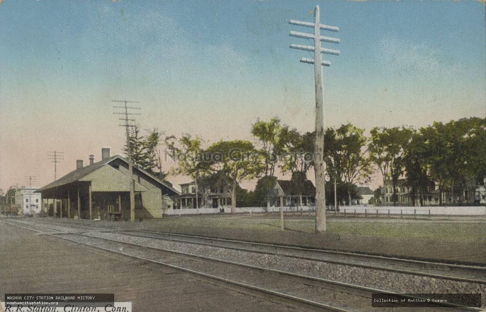 Postcard: Railroad Station, Clinton, Connecticut